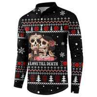 Skull Couple Christmas Button Sweatshirt Xmas Holiday Patterns - Wonder Print Shop