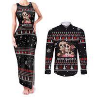 Skull Couple Christmas Couples Matching Tank Maxi Dress and Long Sleeve Button Shirt Xmas Holiday Patterns - Wonder Print Shop