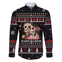 Skull Couple Christmas Family Matching Mermaid Dress and Hawaiian Shirt Xmas Holiday Patterns - Wonder Print Shop