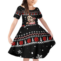 Skull Couple Christmas Family Matching Off Shoulder Short Dress and Hawaiian Shirt Xmas Holiday Patterns - Wonder Print Shop