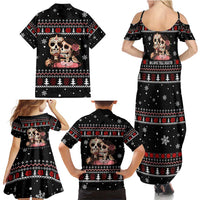 Skull Couple Christmas Family Matching Summer Maxi Dress and Hawaiian Shirt Xmas Holiday Patterns - Wonder Print Shop