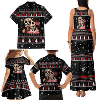 Skull Couple Christmas Family Matching Tank Maxi Dress and Hawaiian Shirt Xmas Holiday Patterns - Wonder Print Shop