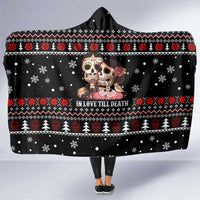 Skull Couple Christmas Hooded Blanket Xmas Holiday Patterns - Wonder Print Shop
