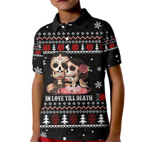 Skull Couple Christmas Kid Polo Shirt Xmas Holiday Patterns - Wonder Print Shop
