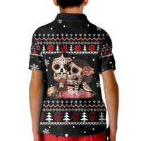 Skull Couple Christmas Kid Polo Shirt Xmas Holiday Patterns - Wonder Print Shop