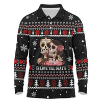 Skull Couple Christmas Long Sleeve Polo Shirt Xmas Holiday Patterns - Wonder Print Shop