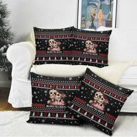 Skull Couple Christmas Pillow Cover Xmas Holiday Patterns - Wonder Print Shop