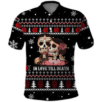 Skull Couple Christmas Polo Shirt Xmas Holiday Patterns - Wonder Print Shop