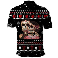 Skull Couple Christmas Polo Shirt Xmas Holiday Patterns - Wonder Print Shop