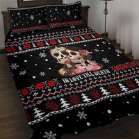 Skull Couple Christmas Quilt Bed Set Xmas Holiday Patterns - Wonder Print Shop