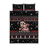 Skull Couple Christmas Quilt Bed Set Xmas Holiday Patterns - Wonder Print Shop
