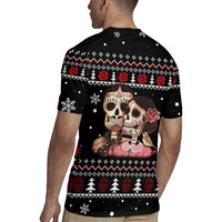 Skull Couple Christmas Rugby Jersey Xmas Holiday Patterns - Wonder Print Shop