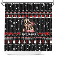 Skull Couple Christmas Shower Curtain Xmas Holiday Patterns - Wonder Print Shop