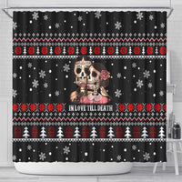 Skull Couple Christmas Shower Curtain Xmas Holiday Patterns - Wonder Print Shop