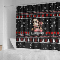 Skull Couple Christmas Shower Curtain Xmas Holiday Patterns - Wonder Print Shop