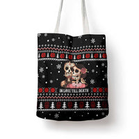 Skull Couple Christmas Tote Bag Xmas Holiday Patterns - Wonder Print Shop