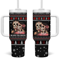 Skull Couple Christmas Tumbler With Handle Xmas Holiday Patterns - Wonder Print Shop