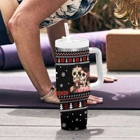 Skull Couple Christmas Tumbler With Handle Xmas Holiday Patterns - Wonder Print Shop