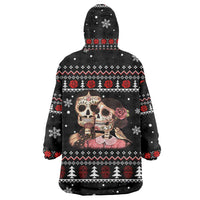 Skull Couple Christmas Wearable Blanket Hoodie Xmas Holiday Patterns - Wonder Print Shop