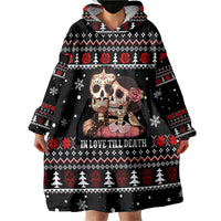 Skull Couple Christmas Wearable Blanket Hoodie Xmas Holiday Patterns - Wonder Print Shop