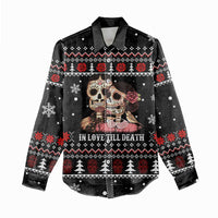 Skull Couple Christmas Women Casual Shirt Xmas Holiday Patterns - Wonder Print Shop