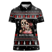 Skull Couple Christmas Women Polo Shirt Xmas Holiday Patterns - Wonder Print Shop