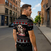 Skull Couple Christmas Zipper Polo Shirt Xmas Holiday Patterns - Wonder Print Shop