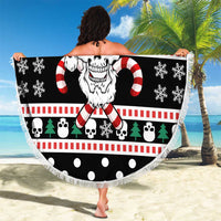 Skull Creepmas Christmas Yall Christmas Beach Blanket Xmas Holiday Patterns - Wonder Print Shop