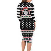 Skull Creepmas Christmas Yall Christmas Family Matching Long Sleeve Bodycon Dress and Hawaiian Shirt Xmas Holiday Patterns - Wonder Print Shop
