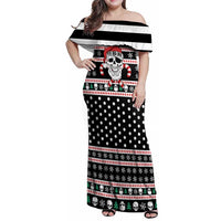 Skull Creepmas Christmas Yall Christmas Family Matching Off Shoulder Maxi Dress and Hawaiian Shirt Xmas Holiday Patterns - Wonder Print Shop