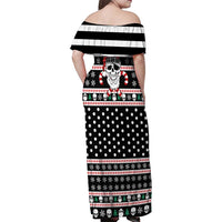 Skull Creepmas Christmas Yall Christmas Family Matching Off Shoulder Maxi Dress and Hawaiian Shirt Xmas Holiday Patterns - Wonder Print Shop