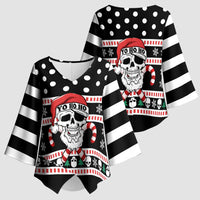 Skull Creepmas Christmas Yall Christmas Kimono Sleeve Blouse Xmas Holiday Patterns - Wonder Print Shop