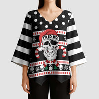 Skull Creepmas Christmas Yall Christmas Kimono Sleeve Blouse Xmas Holiday Patterns - Wonder Print Shop