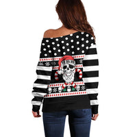 Skull Creepmas Christmas Yall Christmas Off Shoulder Sweater Xmas Holiday Patterns - Wonder Print Shop