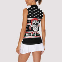 Skull Creepmas Christmas Yall Christmas Women Sleeveless Polo Shirt Xmas Holiday Patterns - Wonder Print Shop