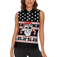 Skull Creepmas Christmas Yall Christmas Women Sleeveless Polo Shirt Xmas Holiday Patterns - Wonder Print Shop