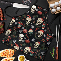 Skull Face Christmas Apron Xmas Holiday Patterns - Wonder Print Shop