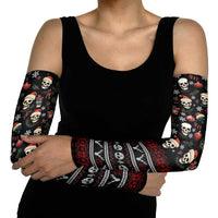 Skull Face Christmas Arm Sleeves Xmas Holiday Patterns - Wonder Print Shop