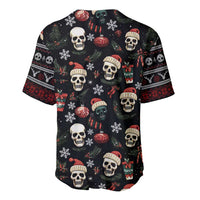 Skull Face Christmas Baseball Jersey Xmas Holiday Patterns - Wonder Print Shop