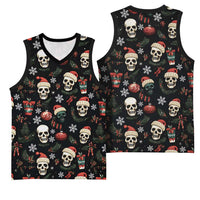 Skull Face Christmas Basketball Jersey Xmas Holiday Patterns - Wonder Print Shop