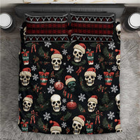 Skull Face Christmas Bedding Set Xmas Holiday Patterns - Wonder Print Shop