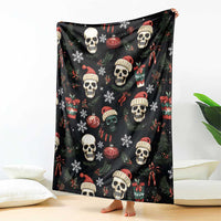 Skull Face Christmas Blanket Xmas Holiday Patterns - Wonder Print Shop