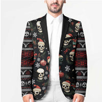 Skull Face Christmas Blazer Xmas Holiday Patterns - Wonder Print Shop