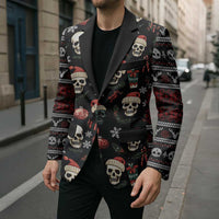 Skull Face Christmas Blazer Xmas Holiday Patterns - Wonder Print Shop