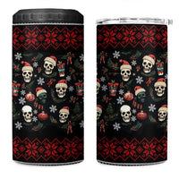 Skull Face Christmas 4 in 1 Can Cooler Tumbler Xmas Holiday Patterns - Wonder Print Shop