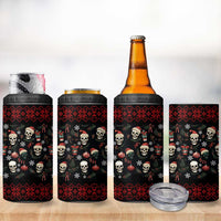 Skull Face Christmas 4 in 1 Can Cooler Tumbler Xmas Holiday Patterns - Wonder Print Shop