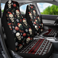 Skull Face Christmas Car Seat Cover Xmas Holiday Patterns - Wonder Print Shop