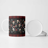 Skull Face Christmas Ceramic Mug Xmas Holiday Patterns - Wonder Print Shop