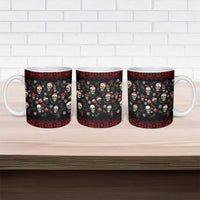 Skull Face Christmas Ceramic Mug Xmas Holiday Patterns - Wonder Print Shop