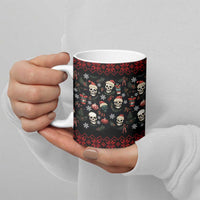 Skull Face Christmas Ceramic Mug Xmas Holiday Patterns - Wonder Print Shop